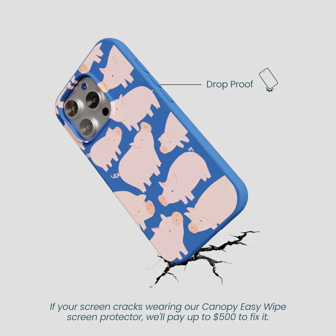 Electric Blue Piggies iPhone 16 Pro Case - Image 5