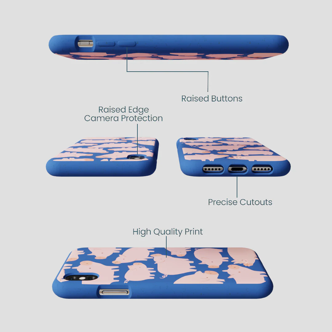 Electric Blue Piggies iPhone XR Case - Image 3
