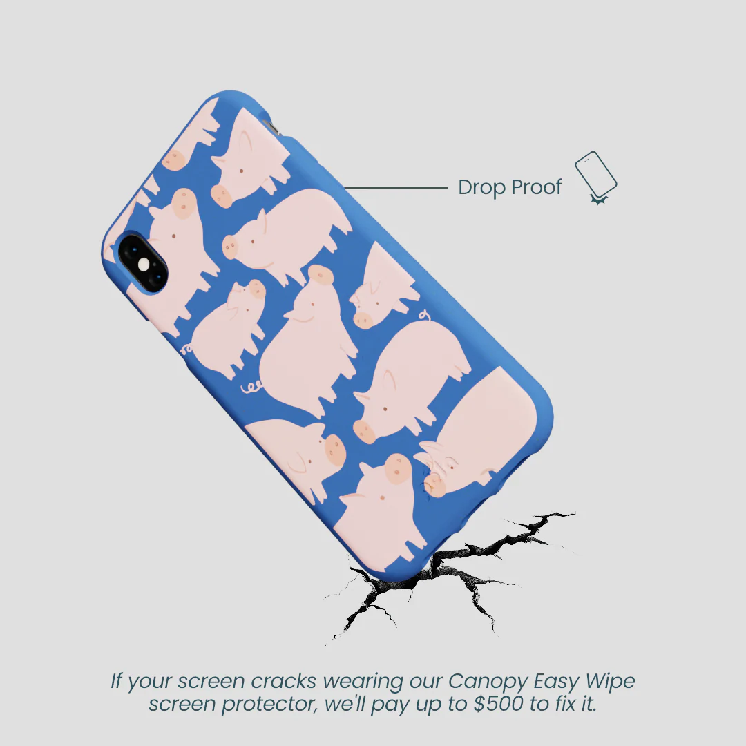 Electric Blue Piggies iPhone XR Case - Image 5