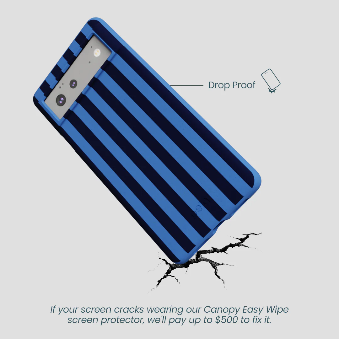 Electric Blue Sapphire Stripes Google Pixel 6a Case - Image 4