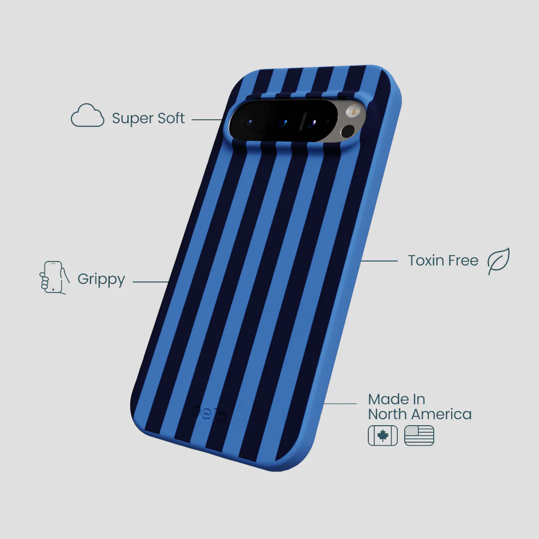 Electric Blue Sapphire Stripes Google Pixel 9/9 Pro Case - Image 3