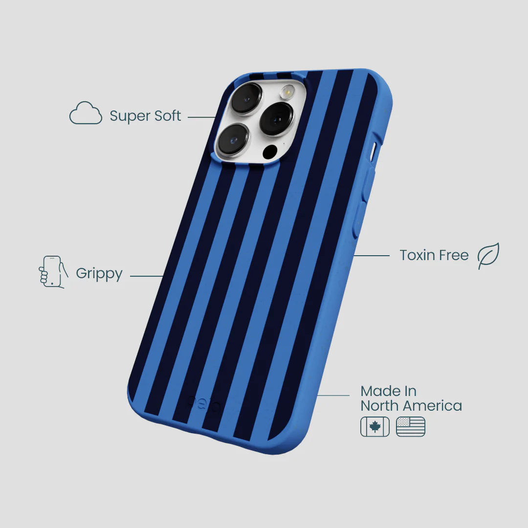 Electric Blue Sapphire Stripes iPhone 13 Pro Case - Image 4
