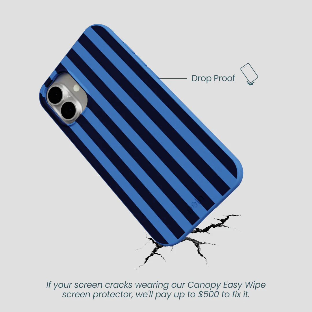 Electric Blue Sapphire Stripes iPhone 16 Plus Case - Image 5