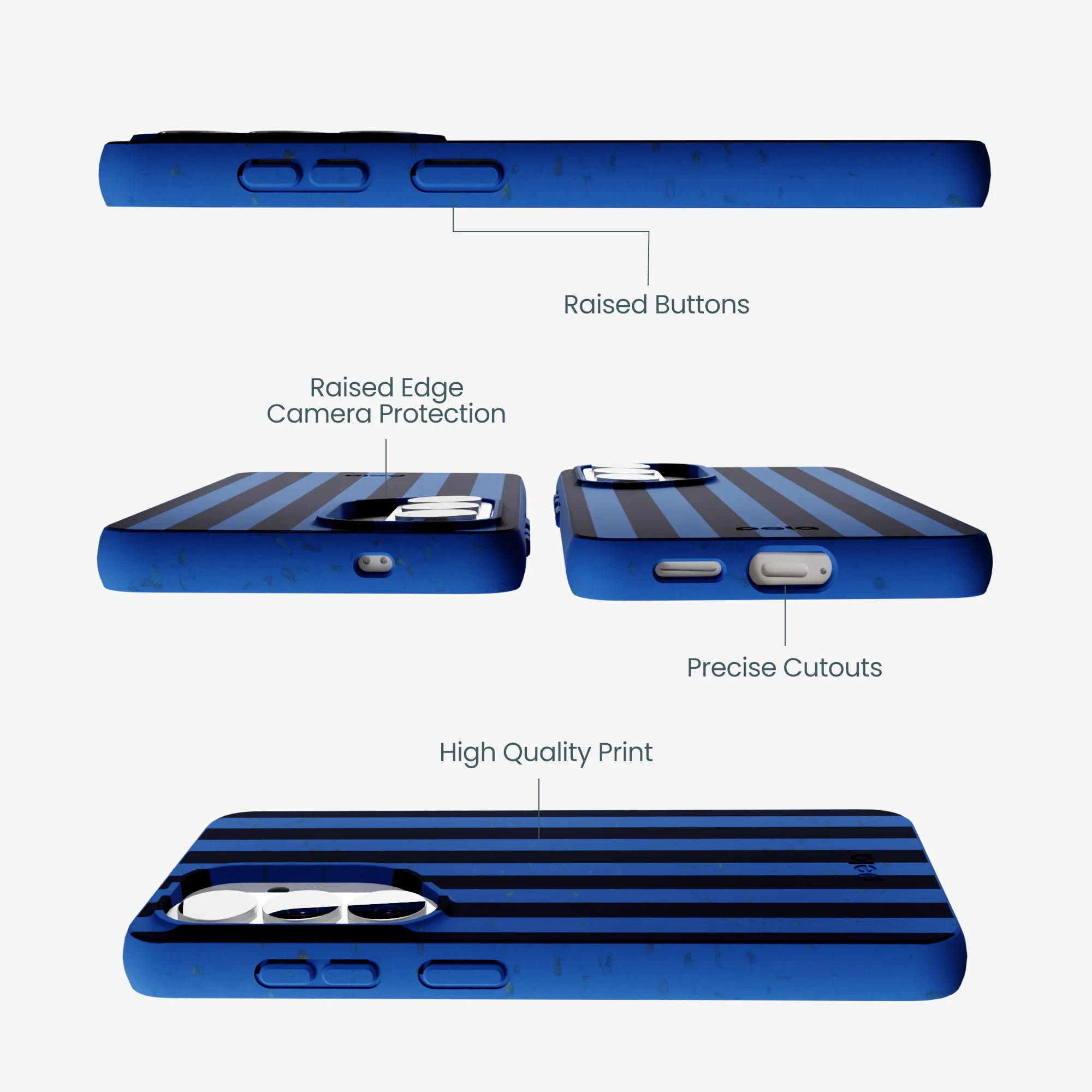 Electric Blue Sapphire Stripes Samsung Galaxy S26 Case - Image 2