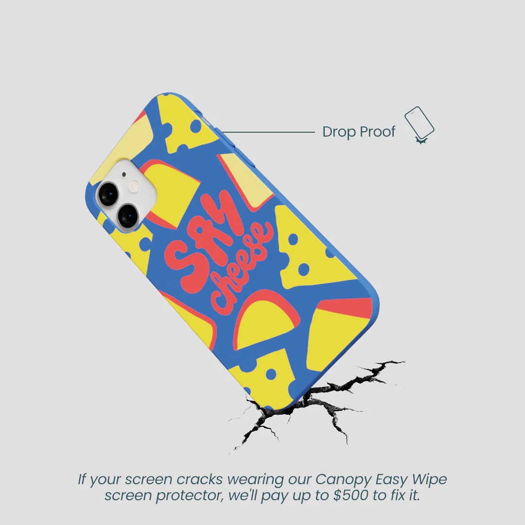Electric Blue Say Cheese iPhone 12 Mini Case - Image 5