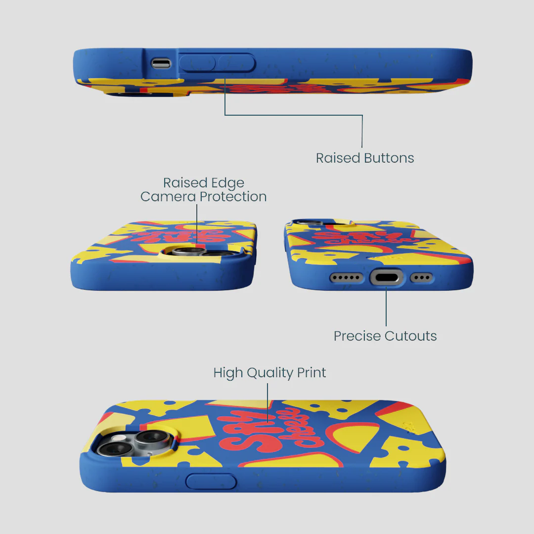 Electric Blue Say Cheese iPhone 14 Case - Image 3