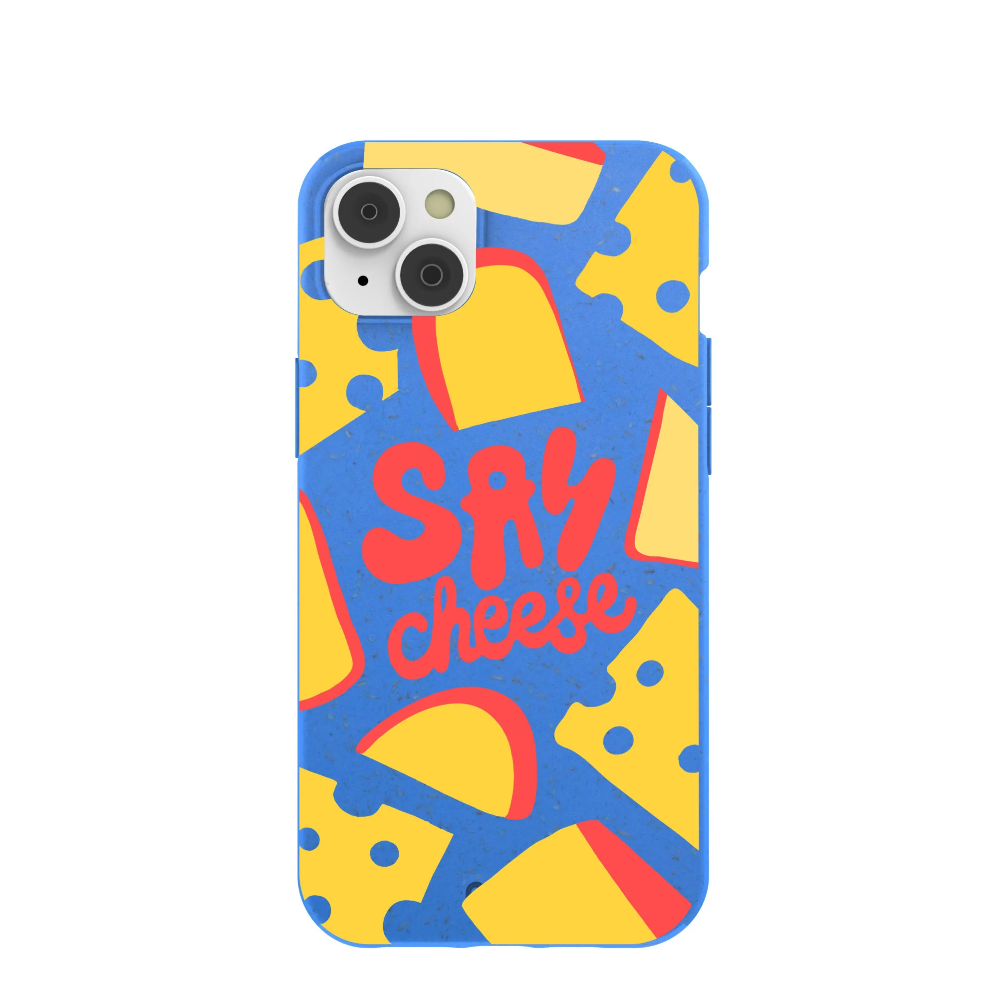 Electric Blue Say Cheese iPhone 14 Plus Case