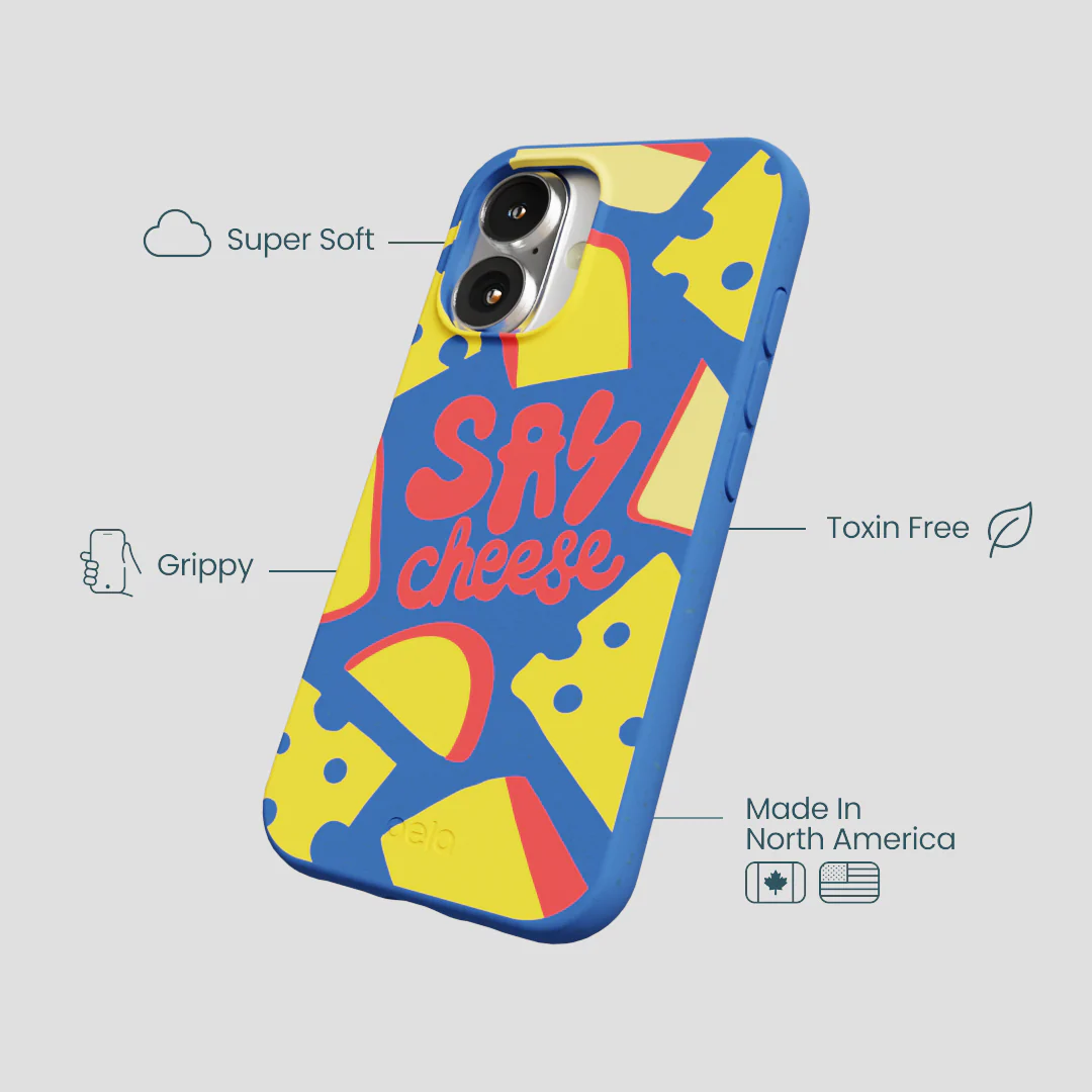 Electric Blue Say Cheese iPhone 16 Case - Image 4