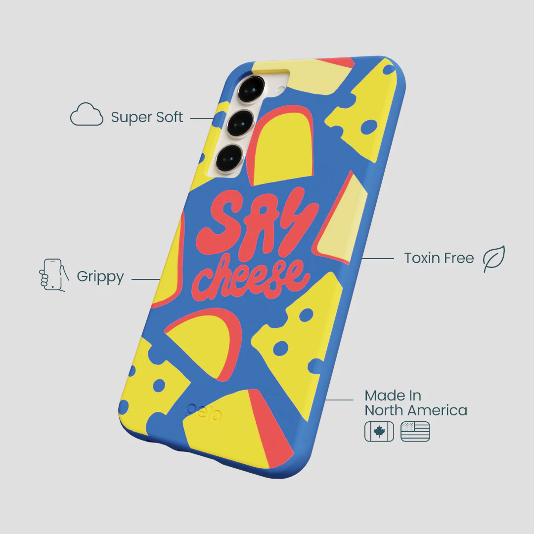 Electric Blue Say Cheese Samsung Galaxy S23+(Plus) Case - Image 4