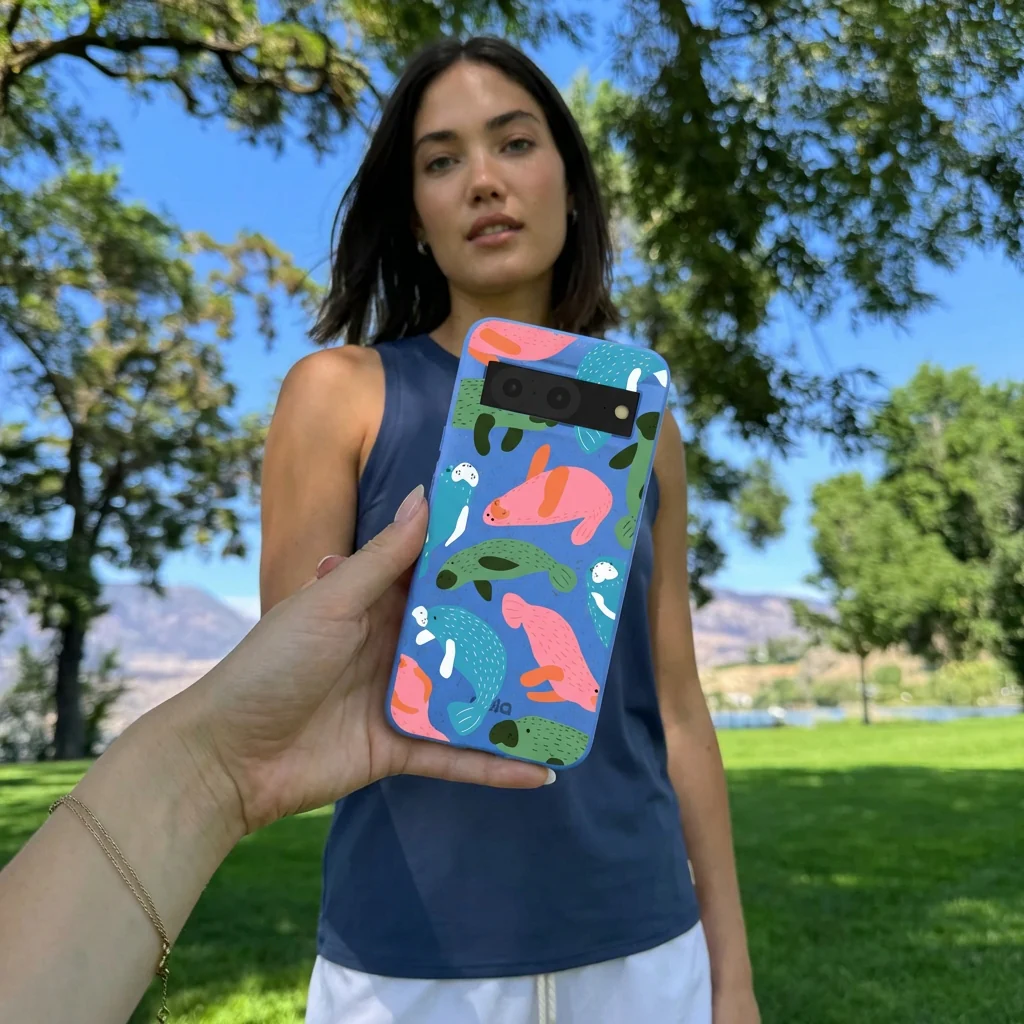 Electric Blue Sea Cows Google Pixel 10 Pro XL Case - Image 2