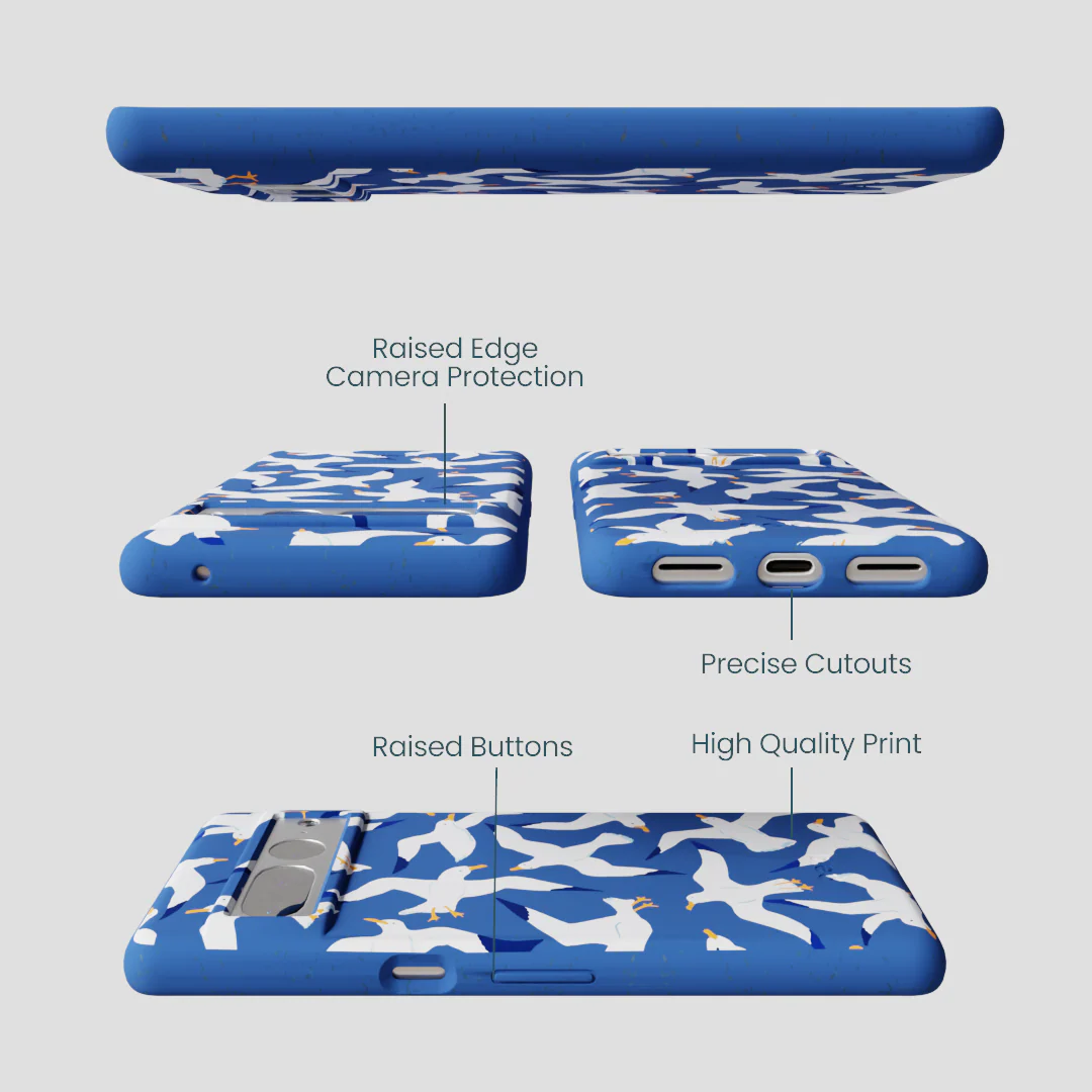 Electric Blue Seagulls Google Pixel 7 Pro Case - Image 3