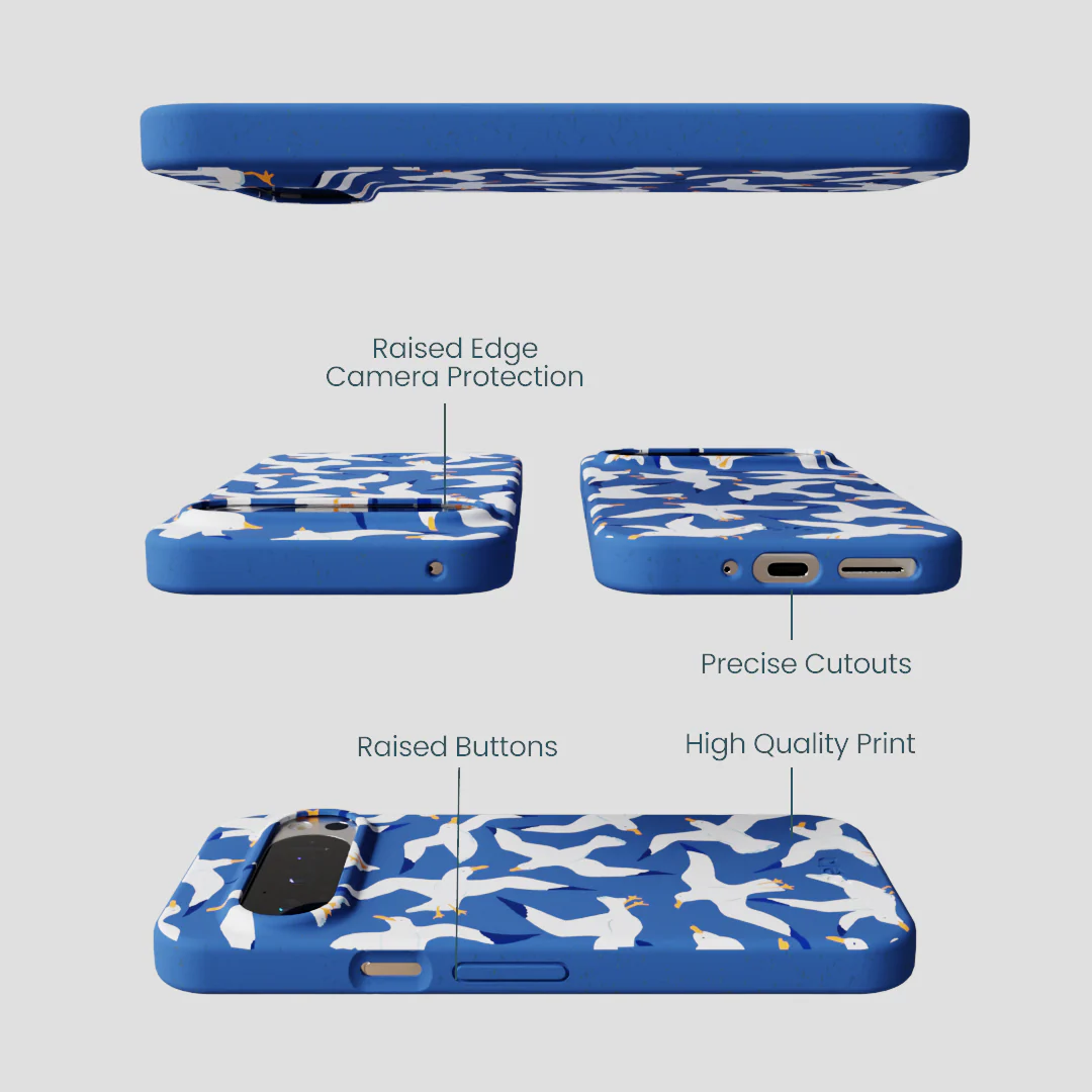 Electric Blue Seagulls Google Pixel 9/9 Pro Case - Image 3