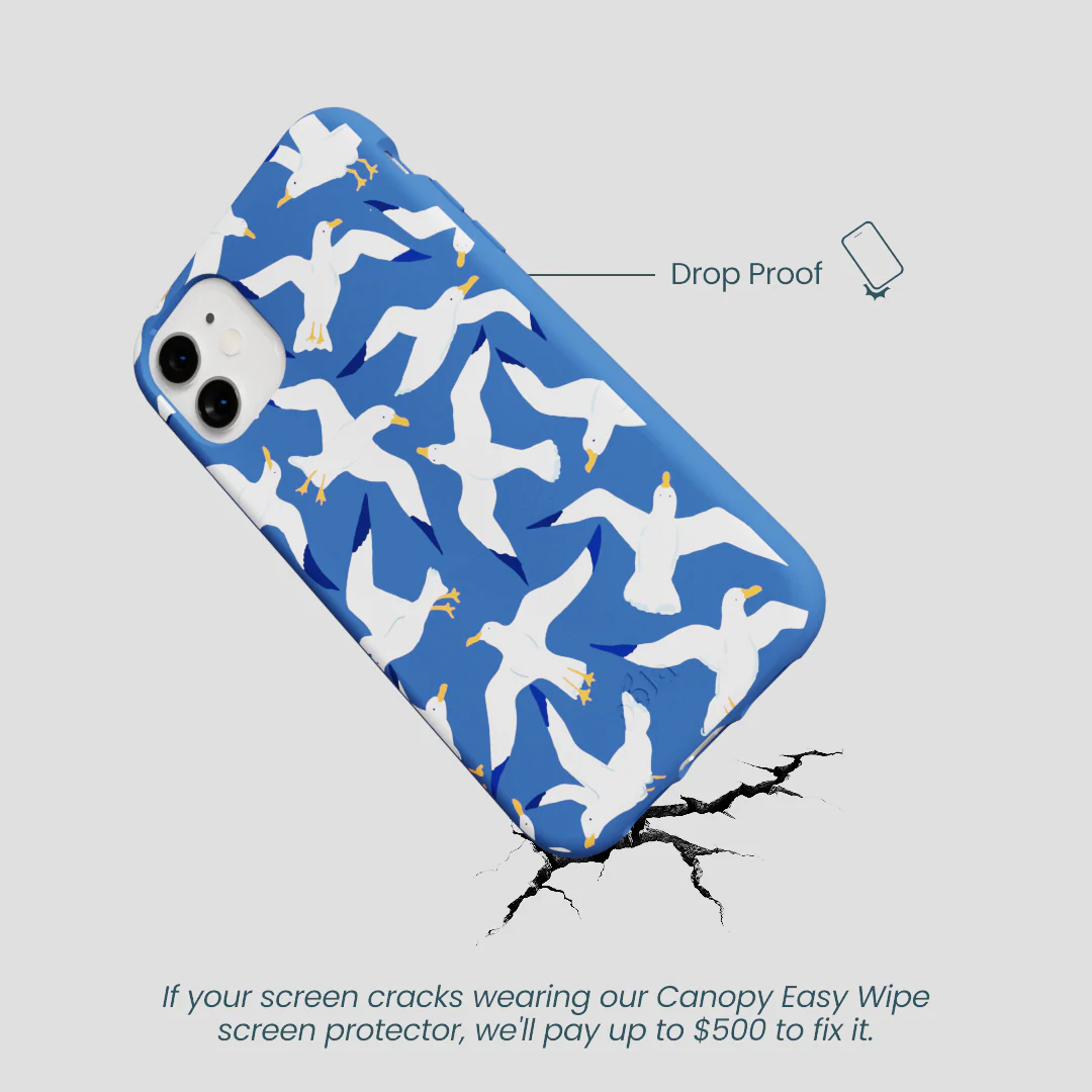 Electric Blue Seagulls iPhone 11 Case - Image 5