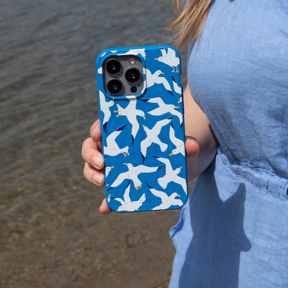 Electric Blue Seagulls iPhone 13 Mini Case - Image 9