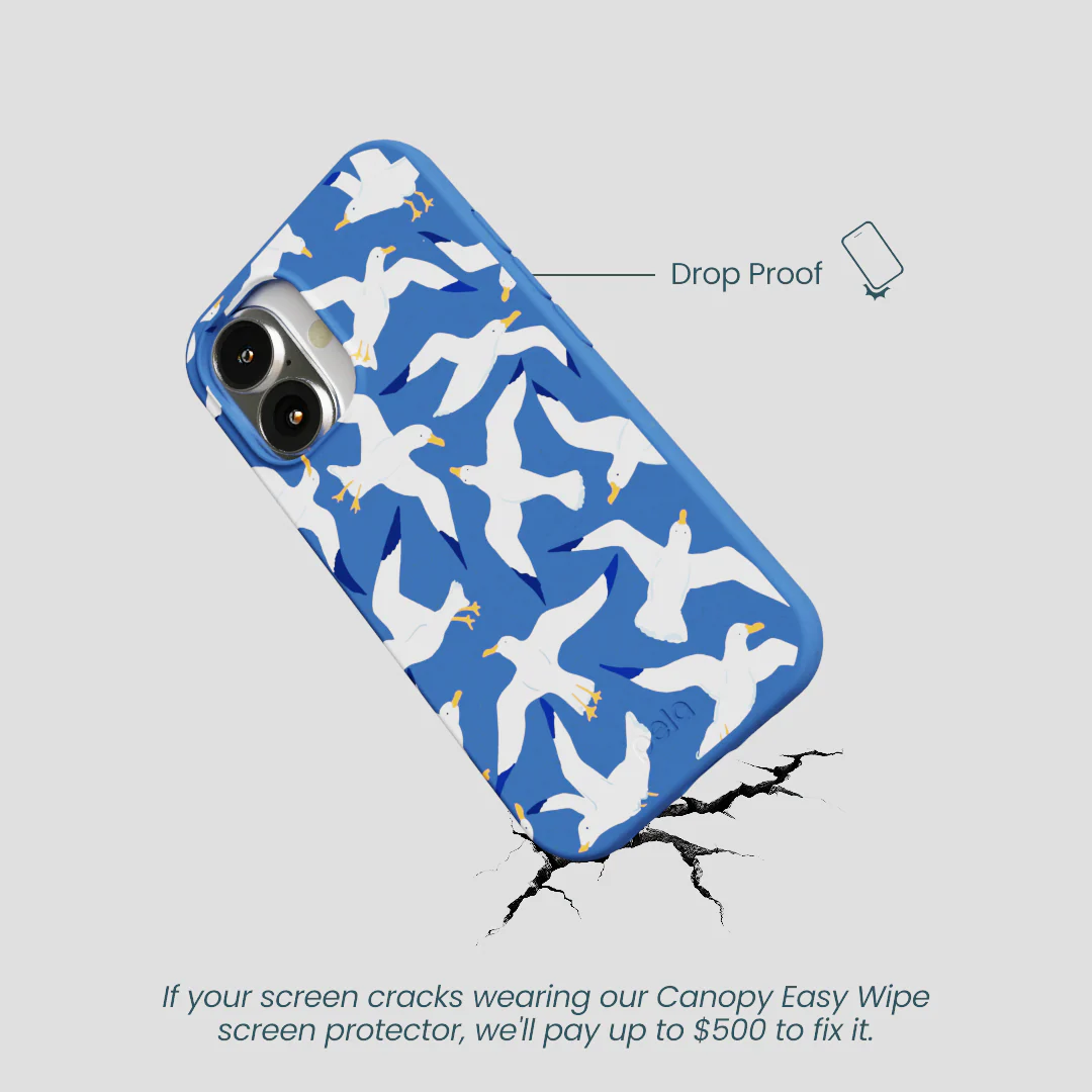 Electric Blue Seagulls iPhone 16 Case - Image 5