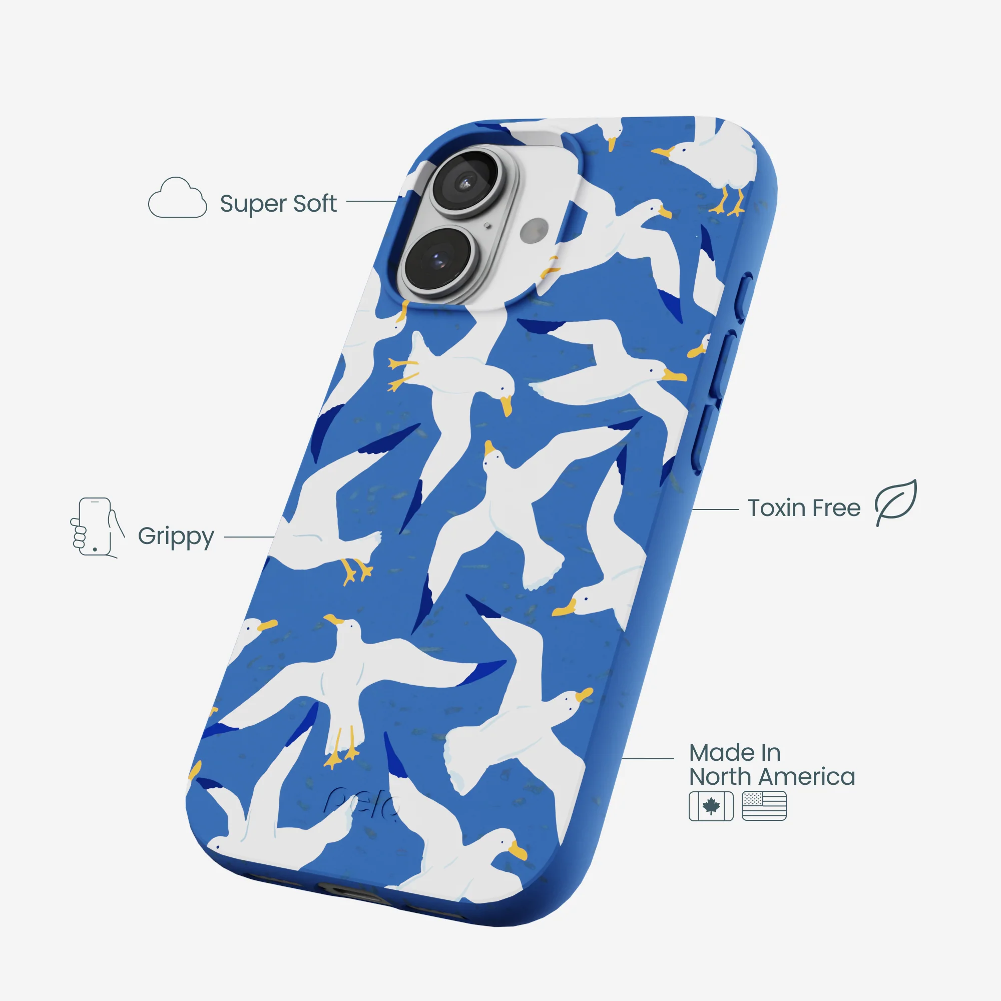 Electric Blue Seagulls iPhone 17 Case - Image 4