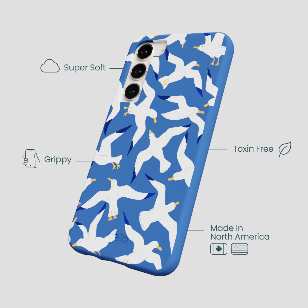 Electric Blue Seagulls Samsung Galaxy S23+(Plus) Case - Image 4