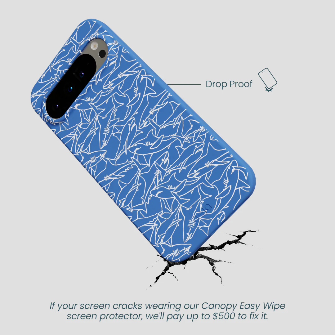 Electric Blue Shark Frenzy Google Pixel 9 Pro XL Case - Image 4