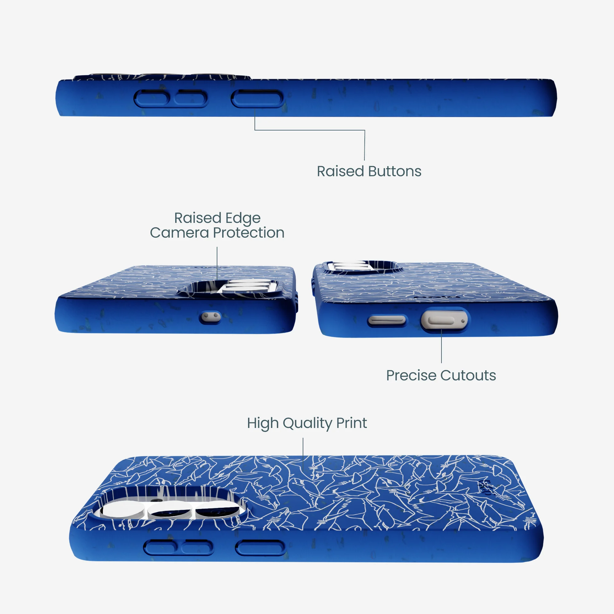 Electric Blue Shark Frenzy Samsung Galaxy S26 Case - Image 2