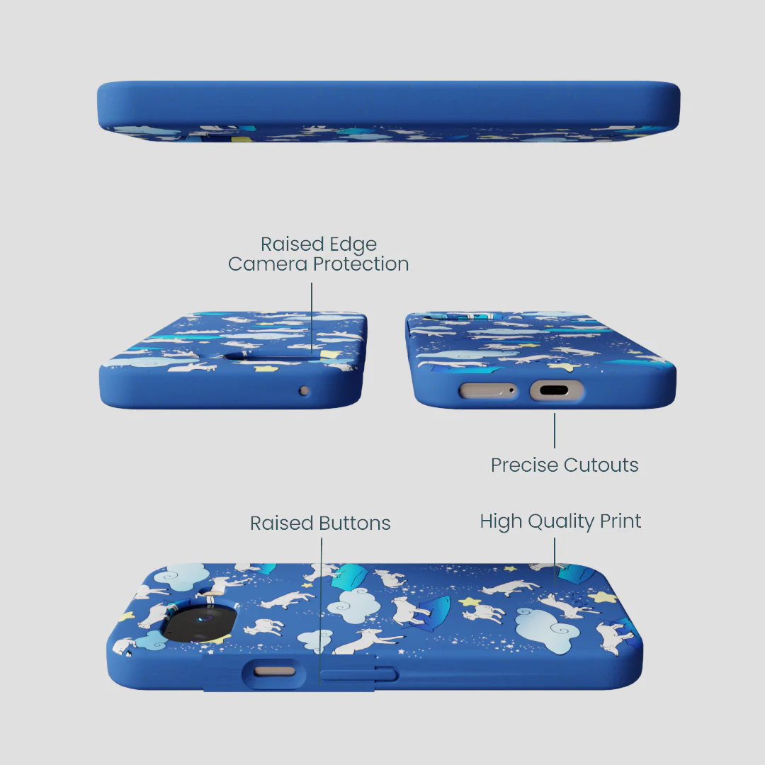 Electric Blue Sheep Dreamers Google Pixel 9a Case - Image 3