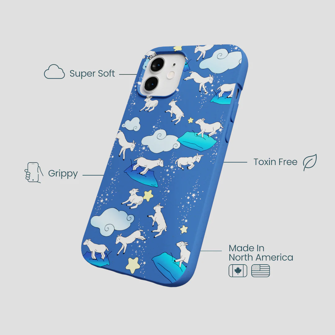 Electric Blue Sheep Dreamers iPhone 12/ iPhone 12 Pro Case - Image 4