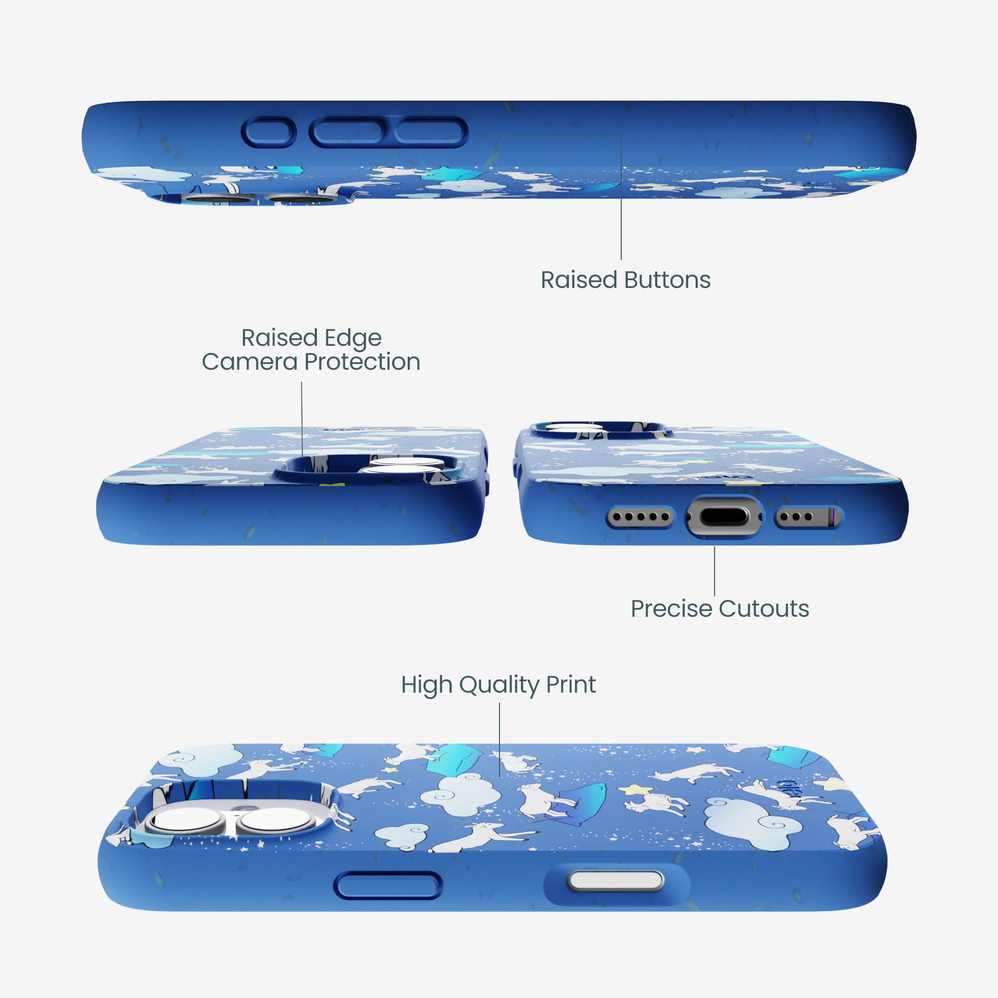 Electric Blue Sheep Dreamers iPhone 17 Case - Image 3