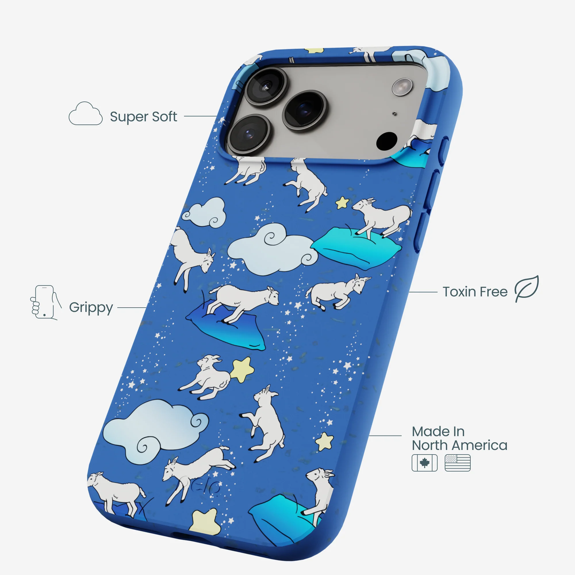 Electric Blue Sheep Dreamers iPhone 17 Pro Max Case - Image 4