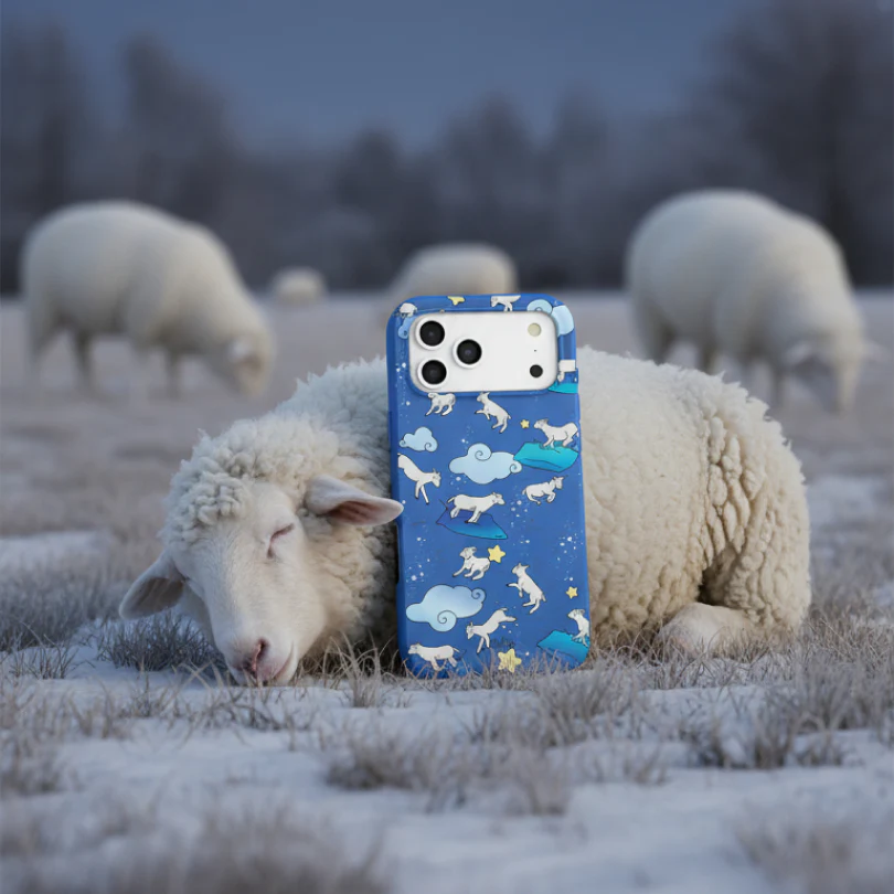Electric Blue Sheep Dreamers Samsung Galaxy S26+(Plus) Case - Image 2
