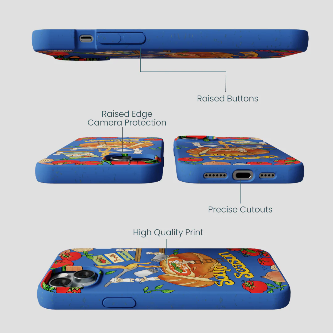 Electric Blue Soup Season iPhone 14 Plus Case - Image 3
