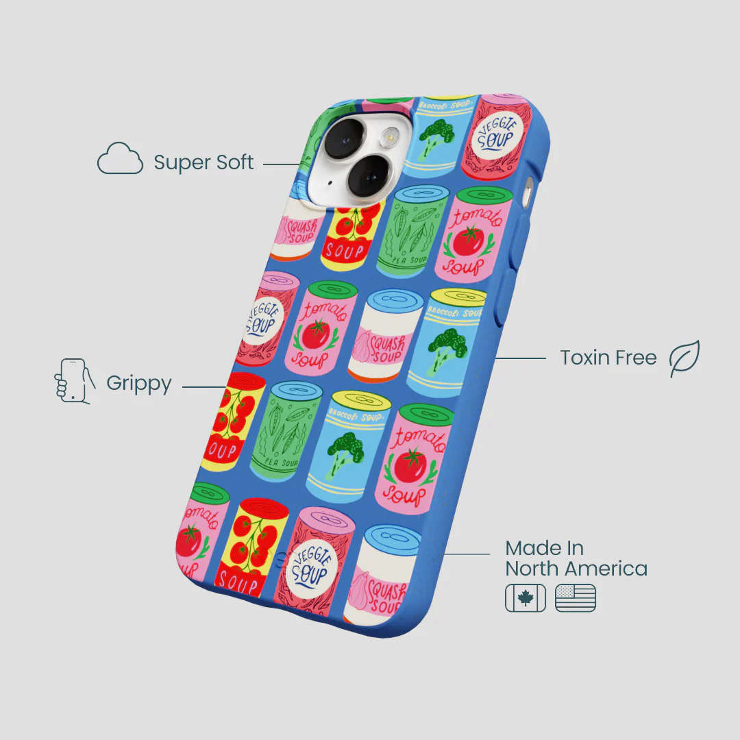 Electric Blue Soup Stories iPhone 13 Case - Image 4
