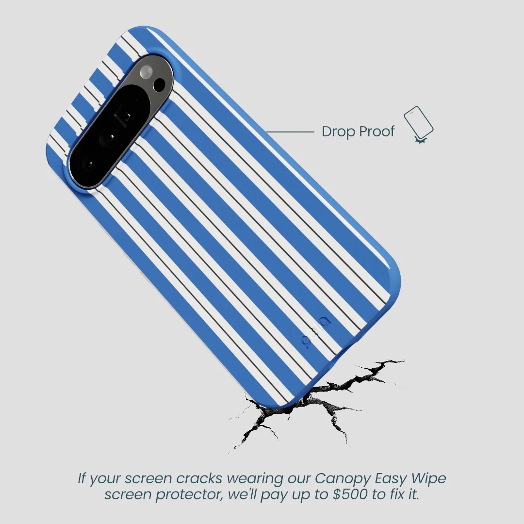 Electric Blue Striped Shirt Google Pixel 10 Pro XL Case - Image 5
