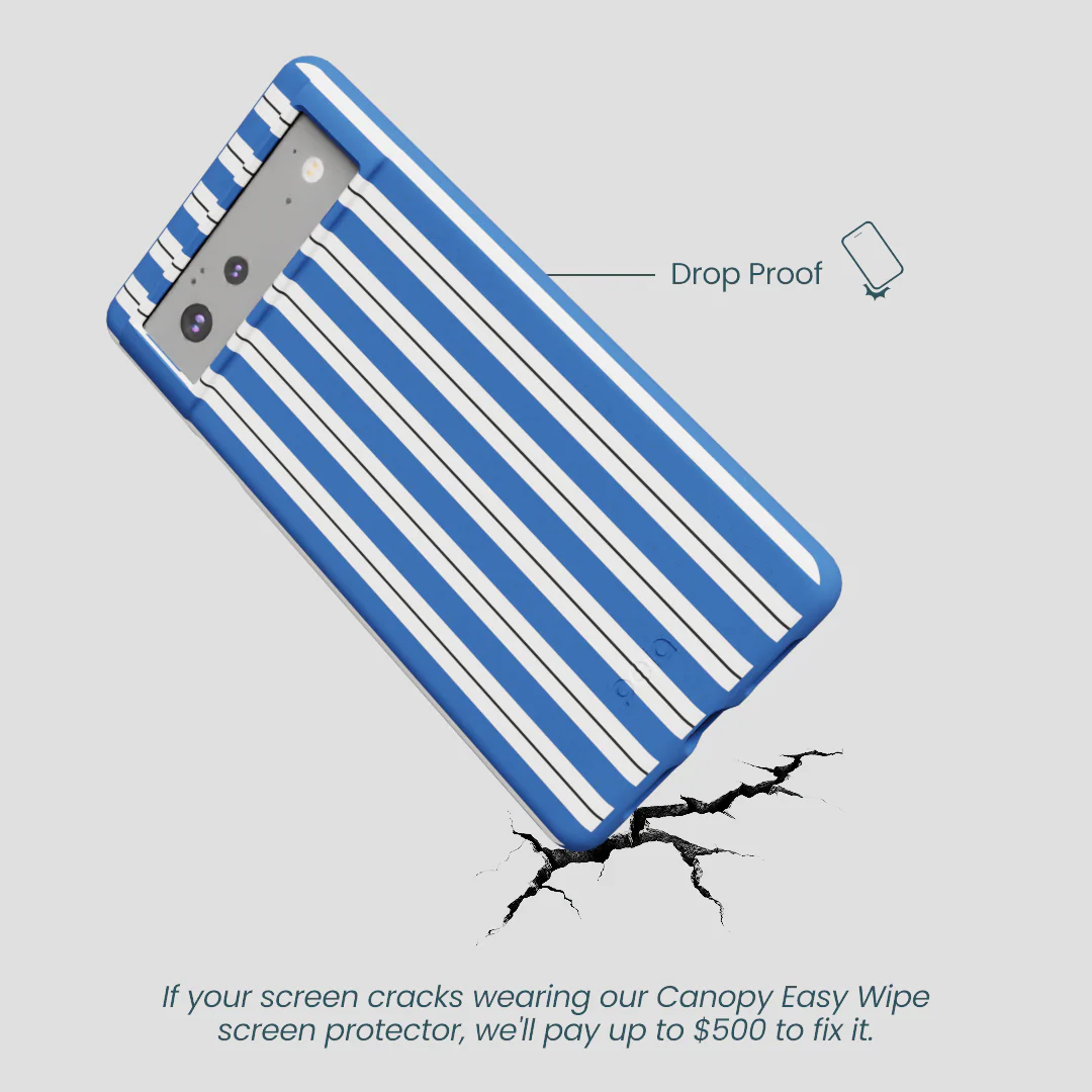 Electric Blue Striped Shirt Google Pixel 6a Case - Image 5