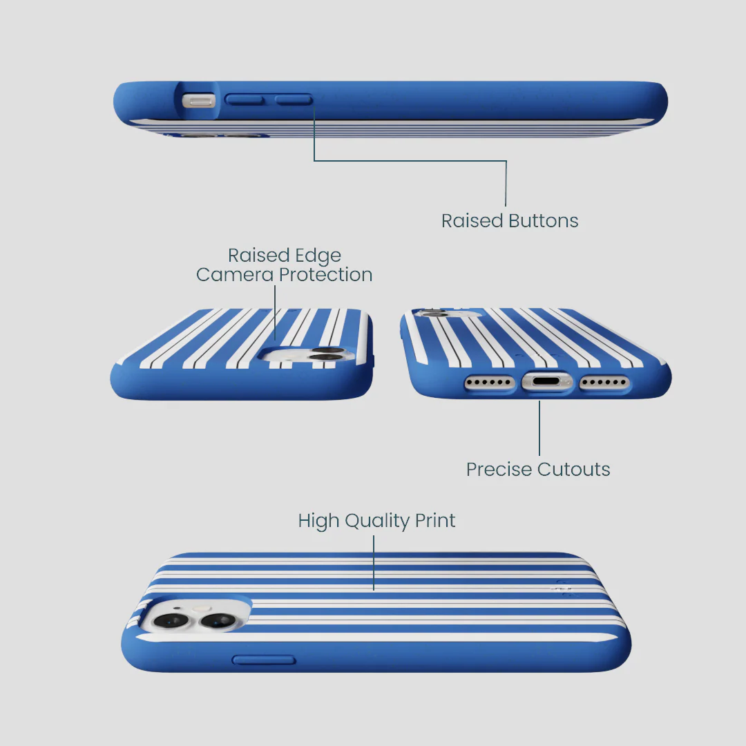 Electric Blue Striped Shirt iPhone 11 Case - Image 3