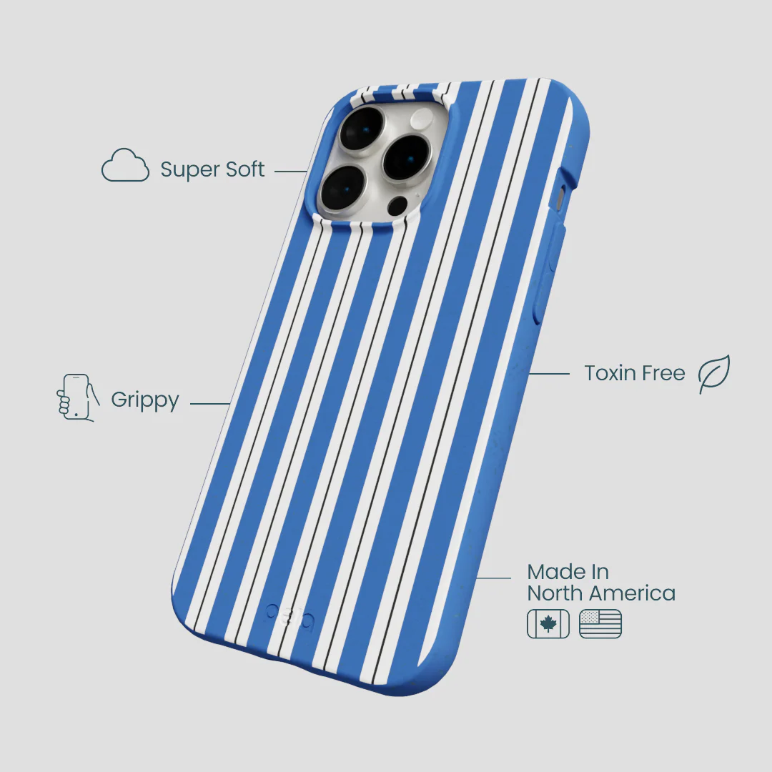 Electric Blue Striped Shirt iPhone 15 Pro Max Case - Image 4