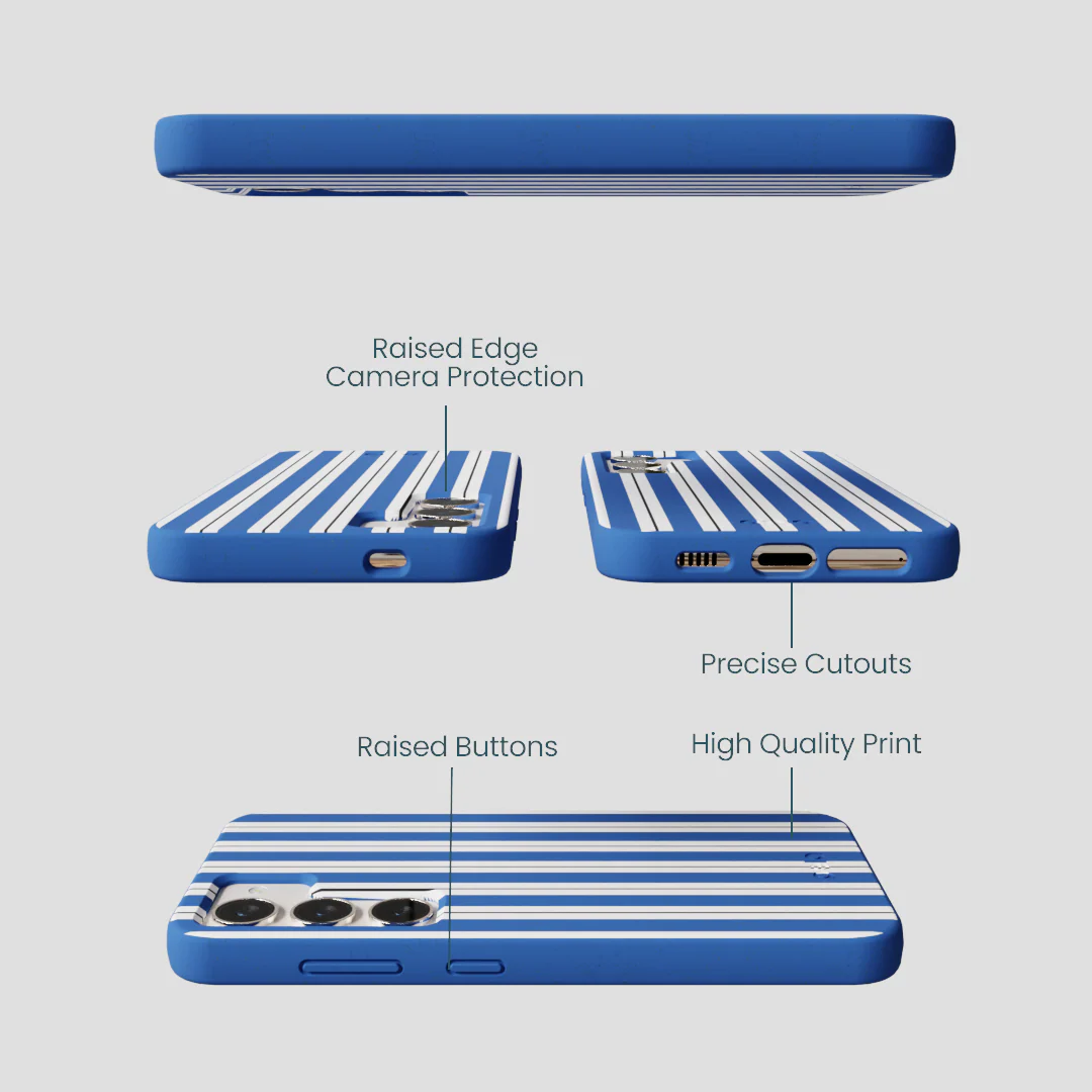 Electric Blue Striped Shirt Samsung Galaxy S24 Case - Image 3