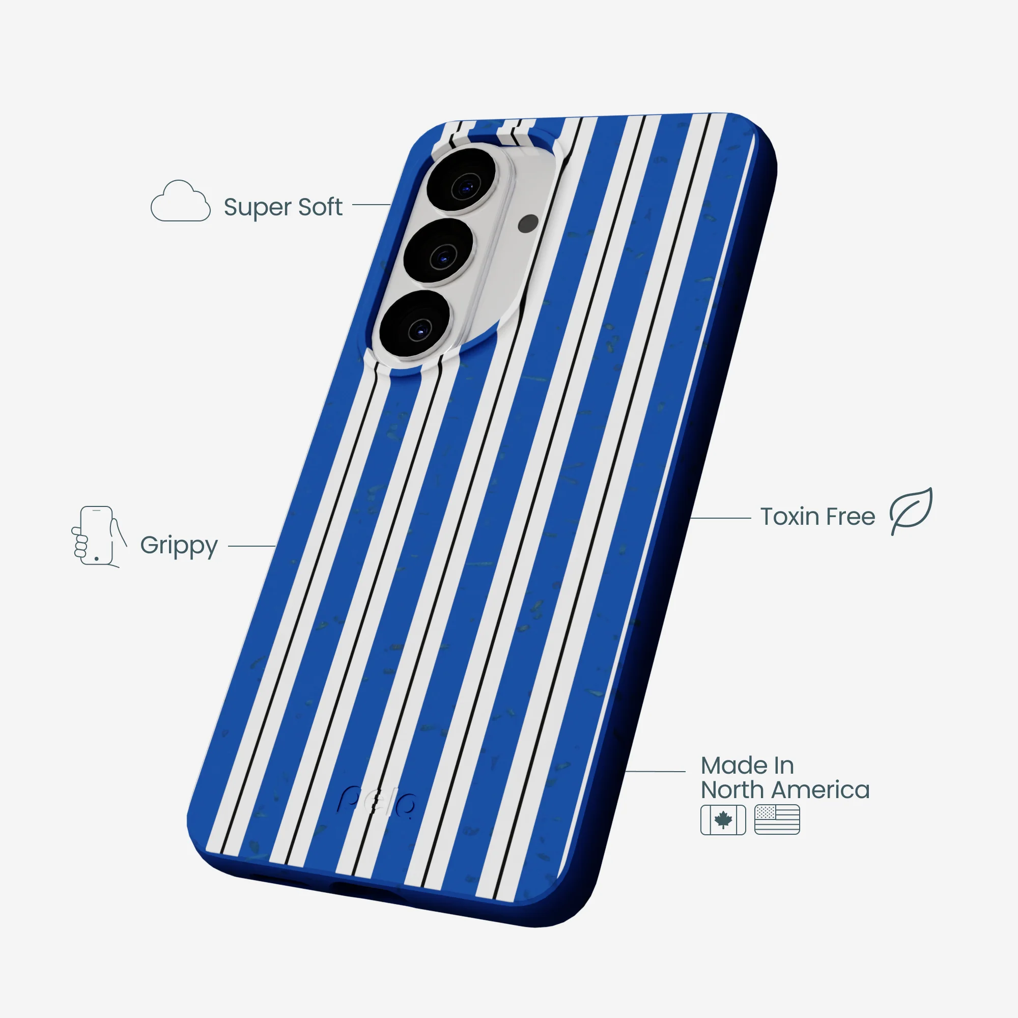 Electric Blue Striped Shirt Samsung Galaxy S26 Case - Image 4