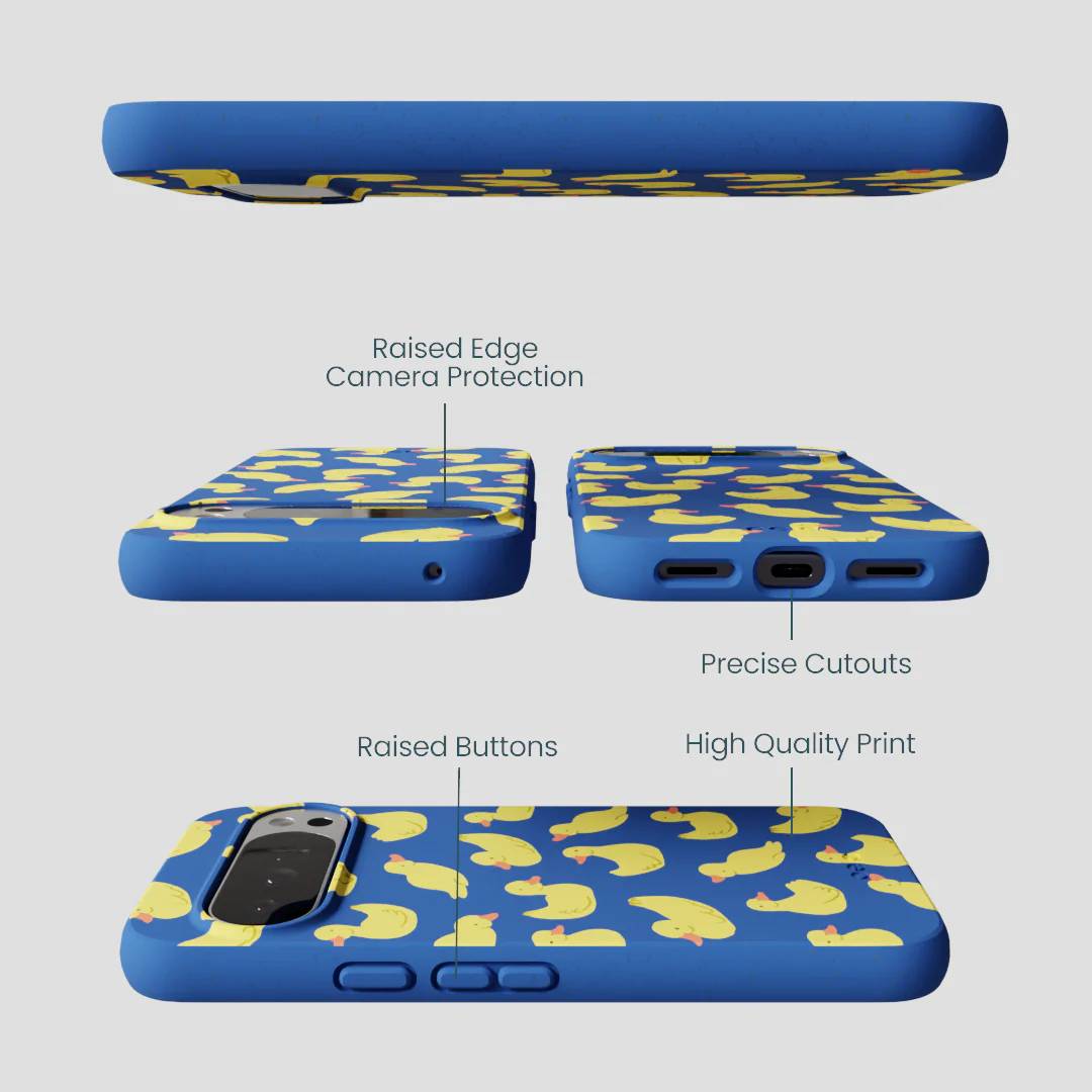 Electric Blue Sunny Ducklings Google Pixel 10 Pro XL Case - Image 3