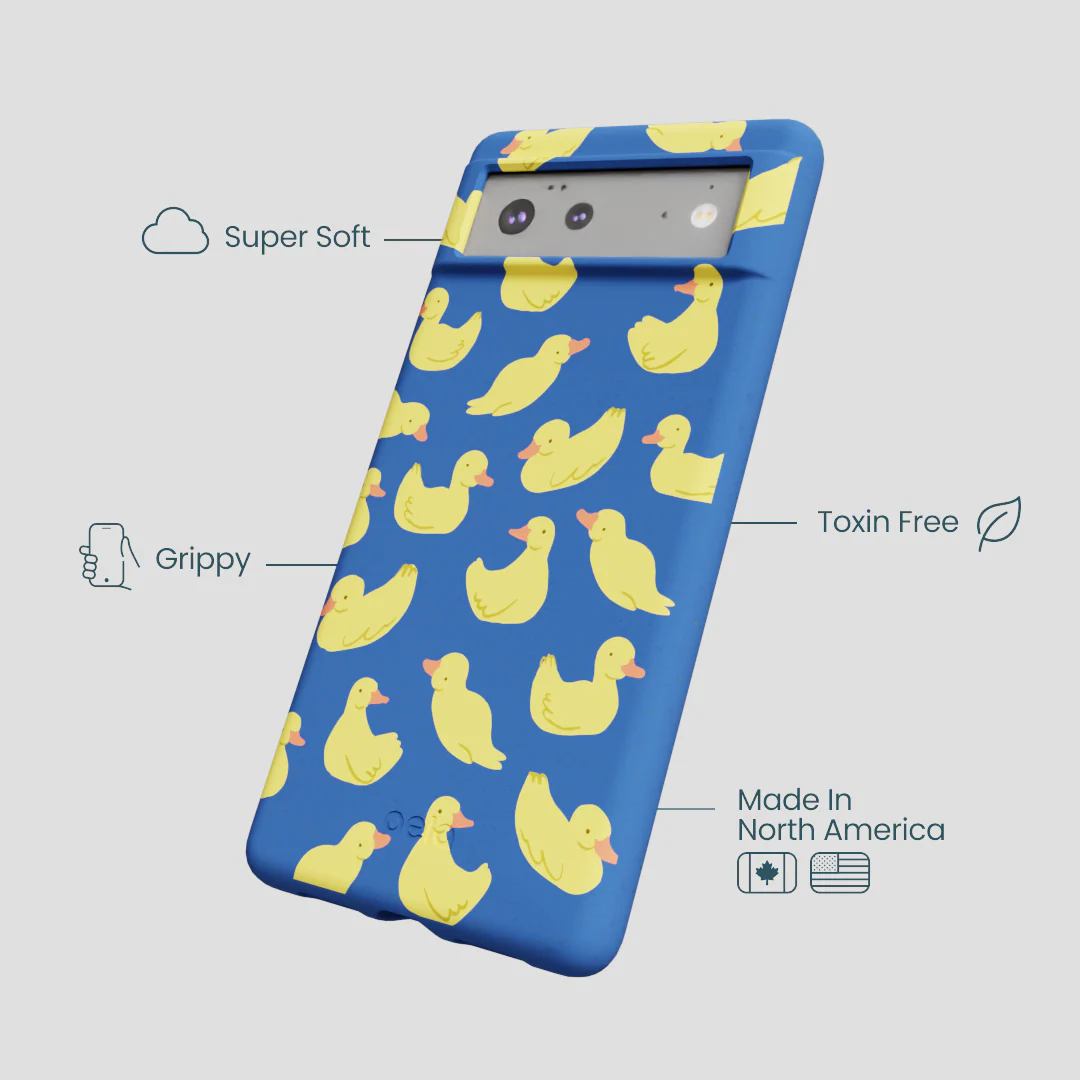 Electric Blue Sunny Ducklings Google Pixel 6 Case - Image 4