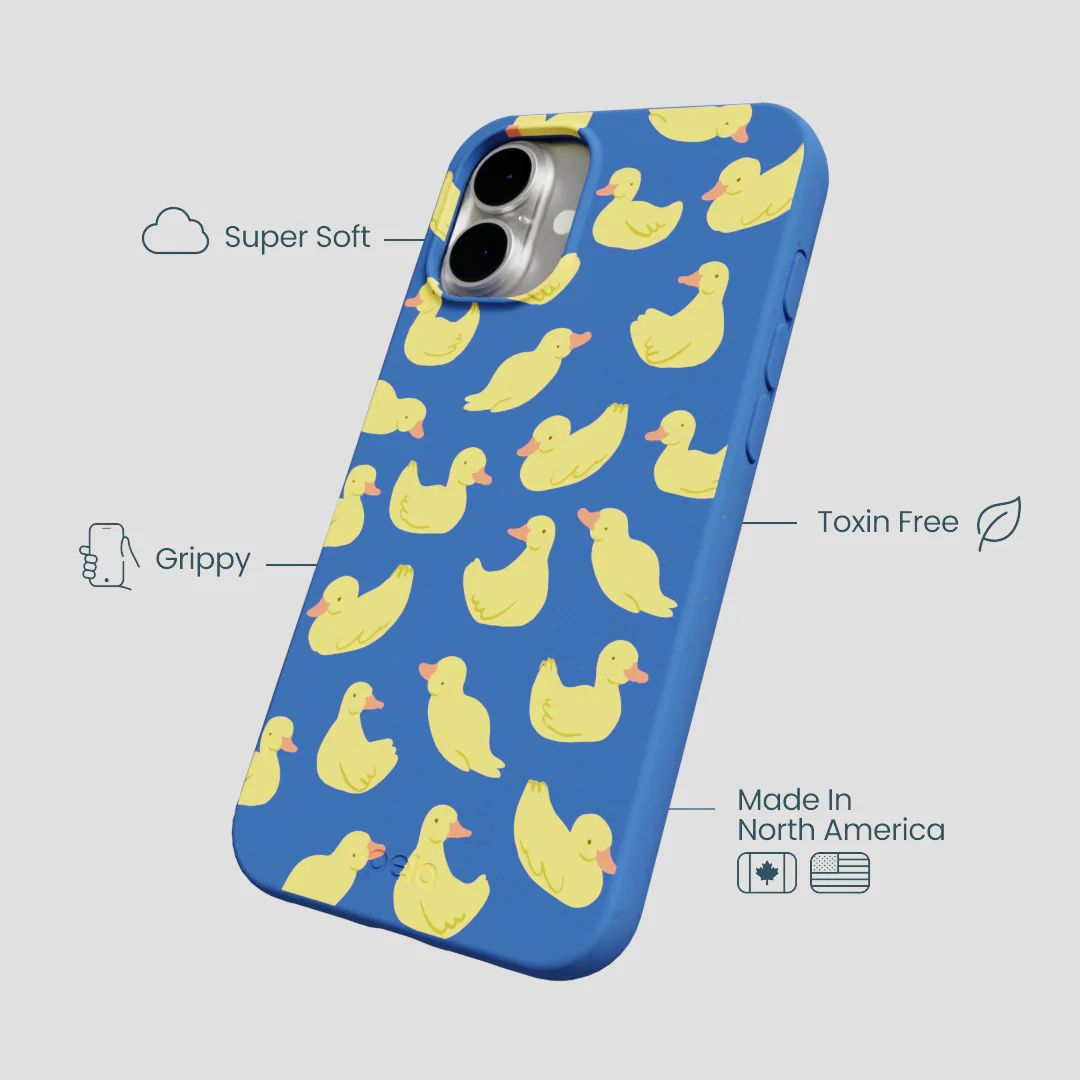 Electric Blue Sunny Ducklings iPhone 16 Plus Case - Image 4