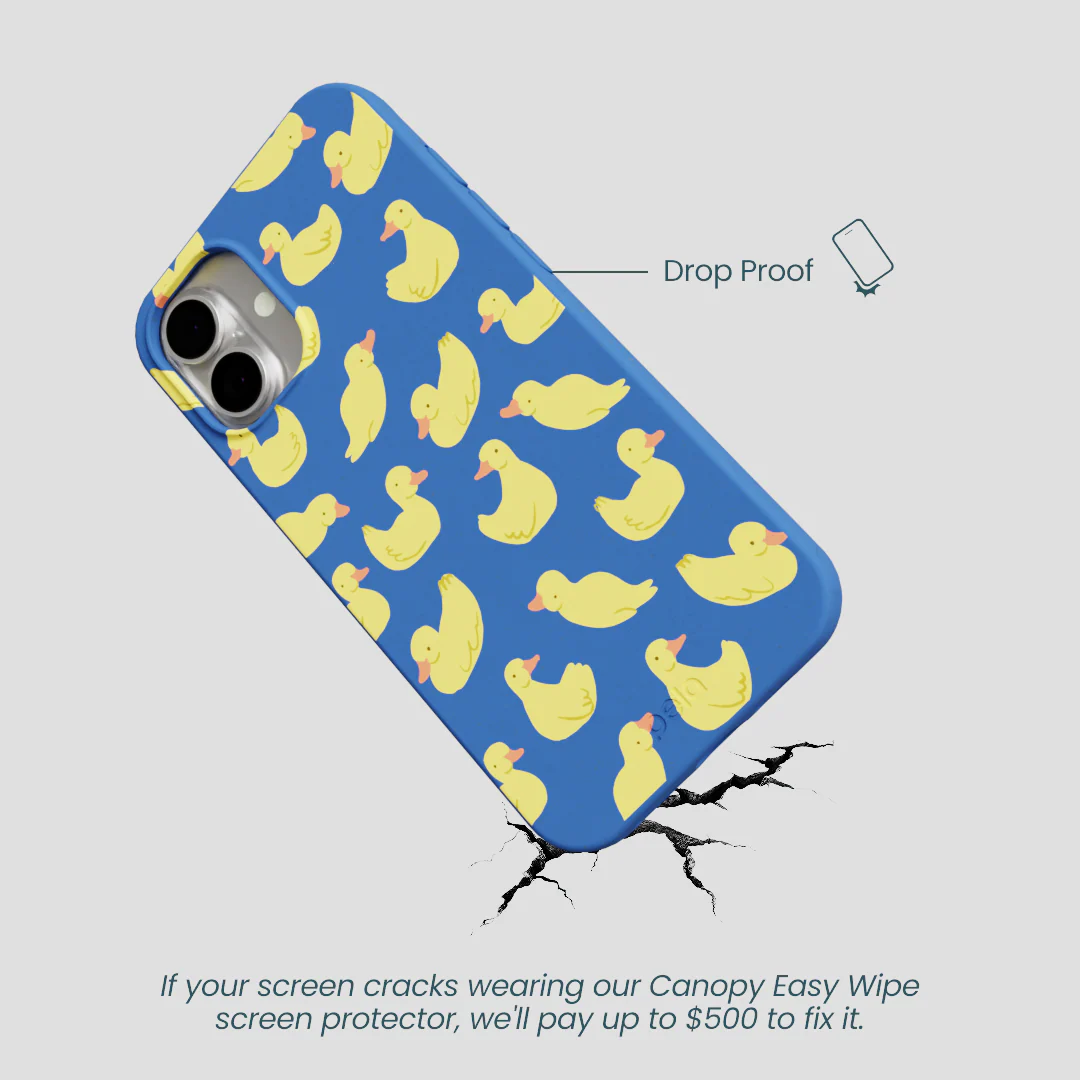 Electric Blue Sunny Ducklings iPhone 16 Plus Case - Image 5
