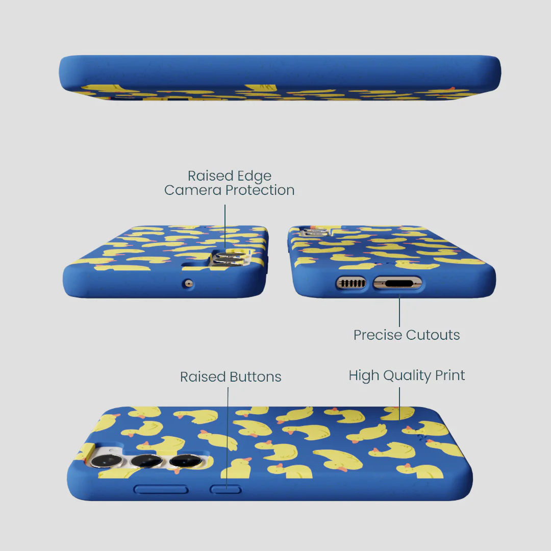 Electric Blue Sunny Ducklings Samsung Galaxy S23+(Plus) Case - Image 3