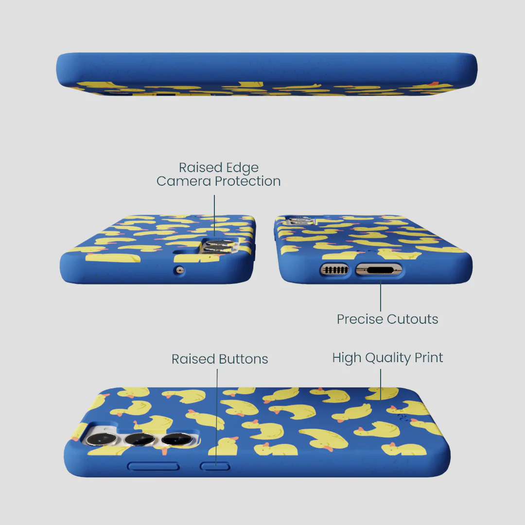 Electric Blue Sunny Ducklings Samsung Galaxy S24+(Plus) Case - Image 3