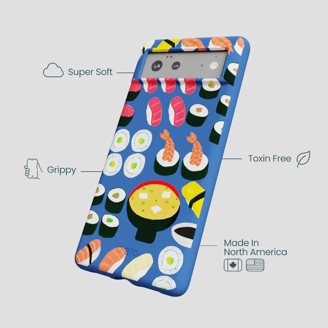 Electric Blue Sushi Night Google Pixel 6 Case - Image 4