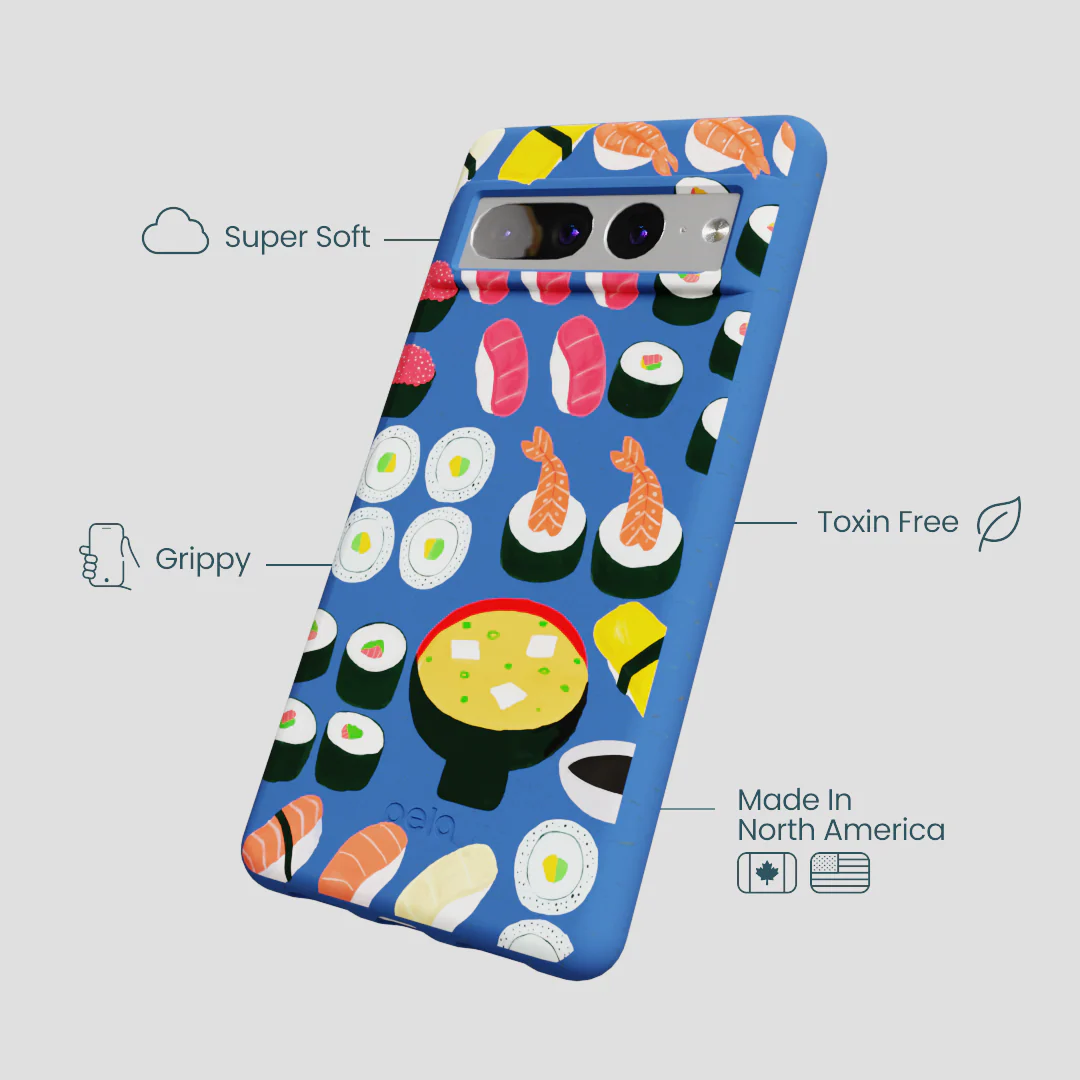 Electric Blue Sushi Night Google Pixel 7 Pro Case - Image 4