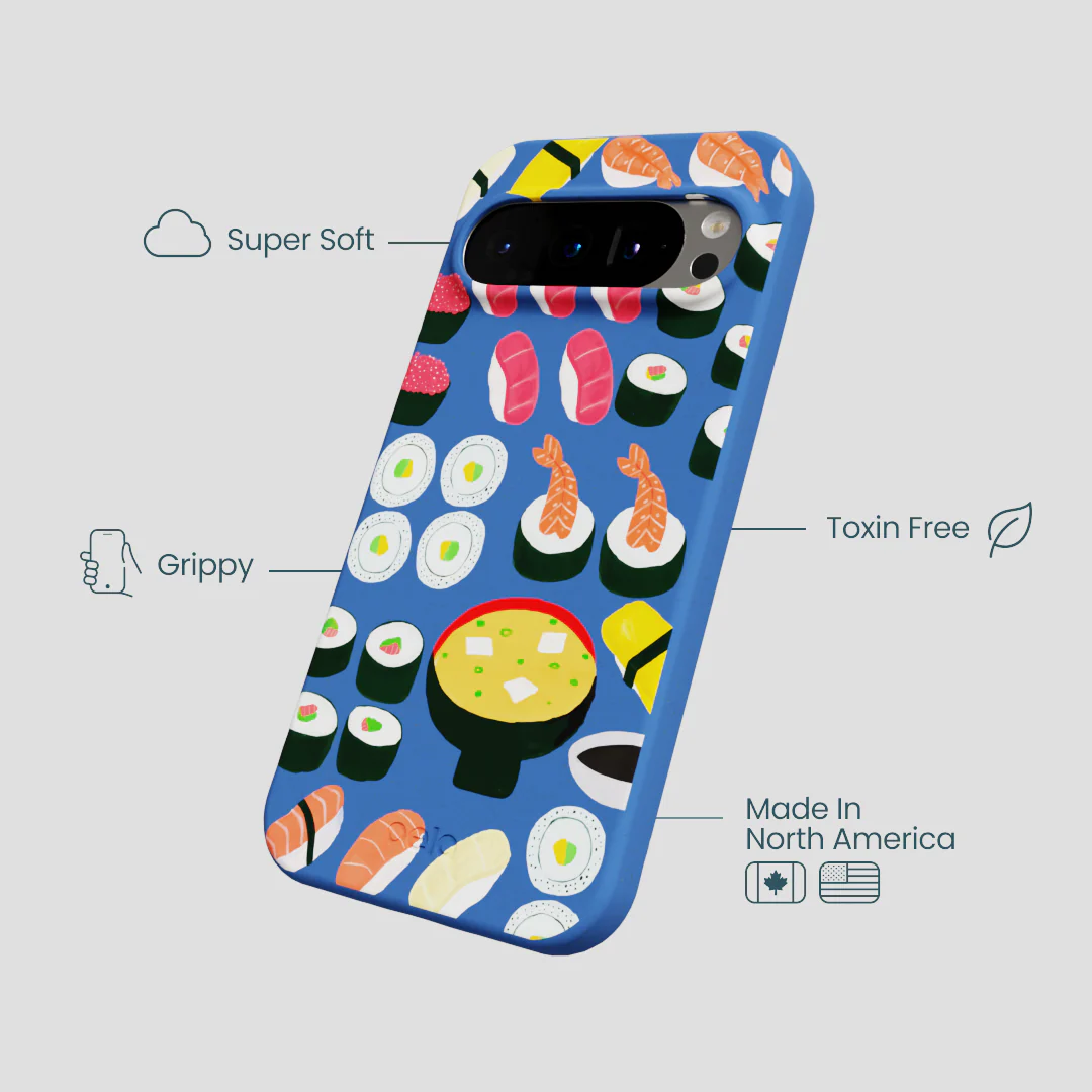Electric Blue Sushi Night Google Pixel 9/9 Pro Case - Image 4