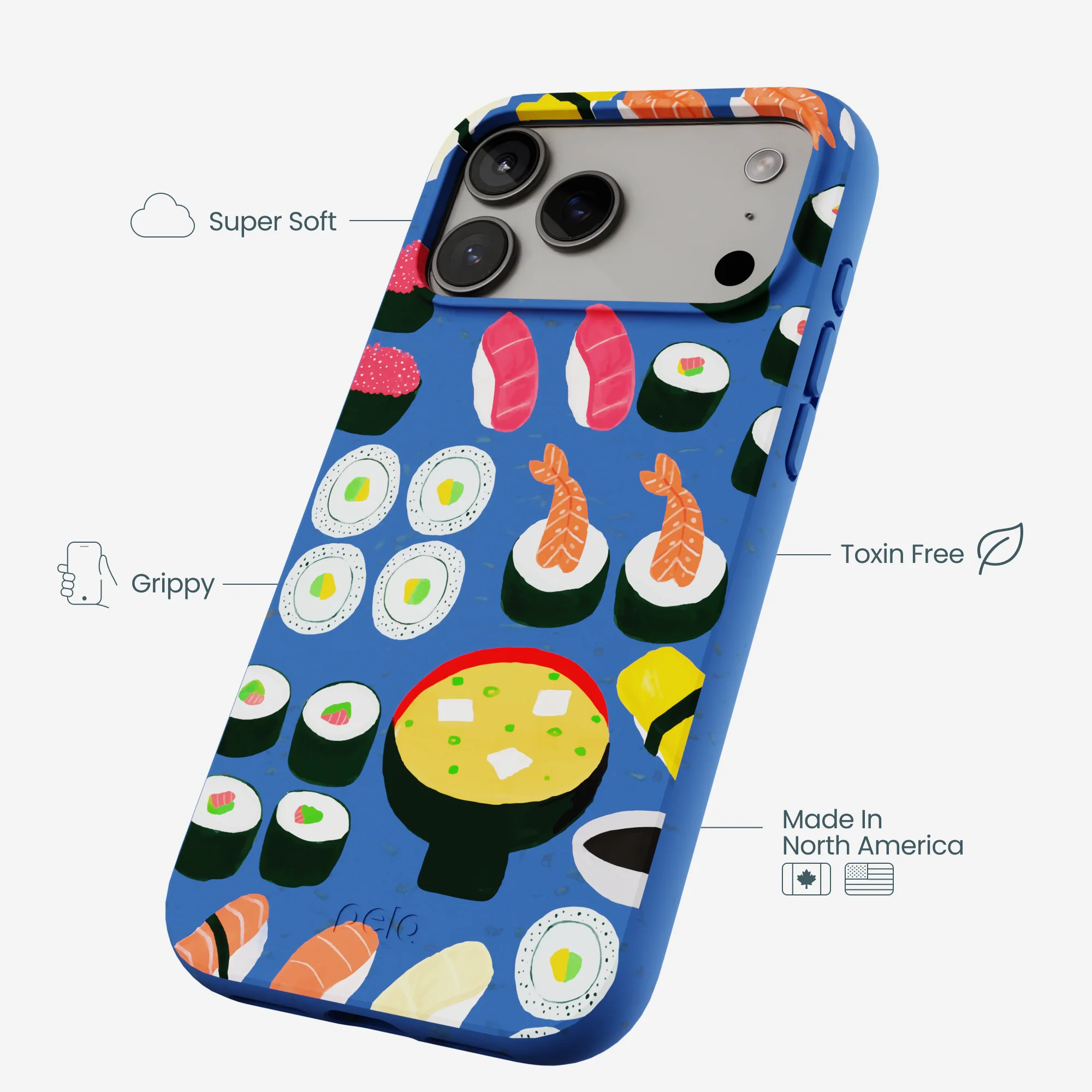 Electric Blue Sushi Night iPhone 17 Pro Max Case - Image 4