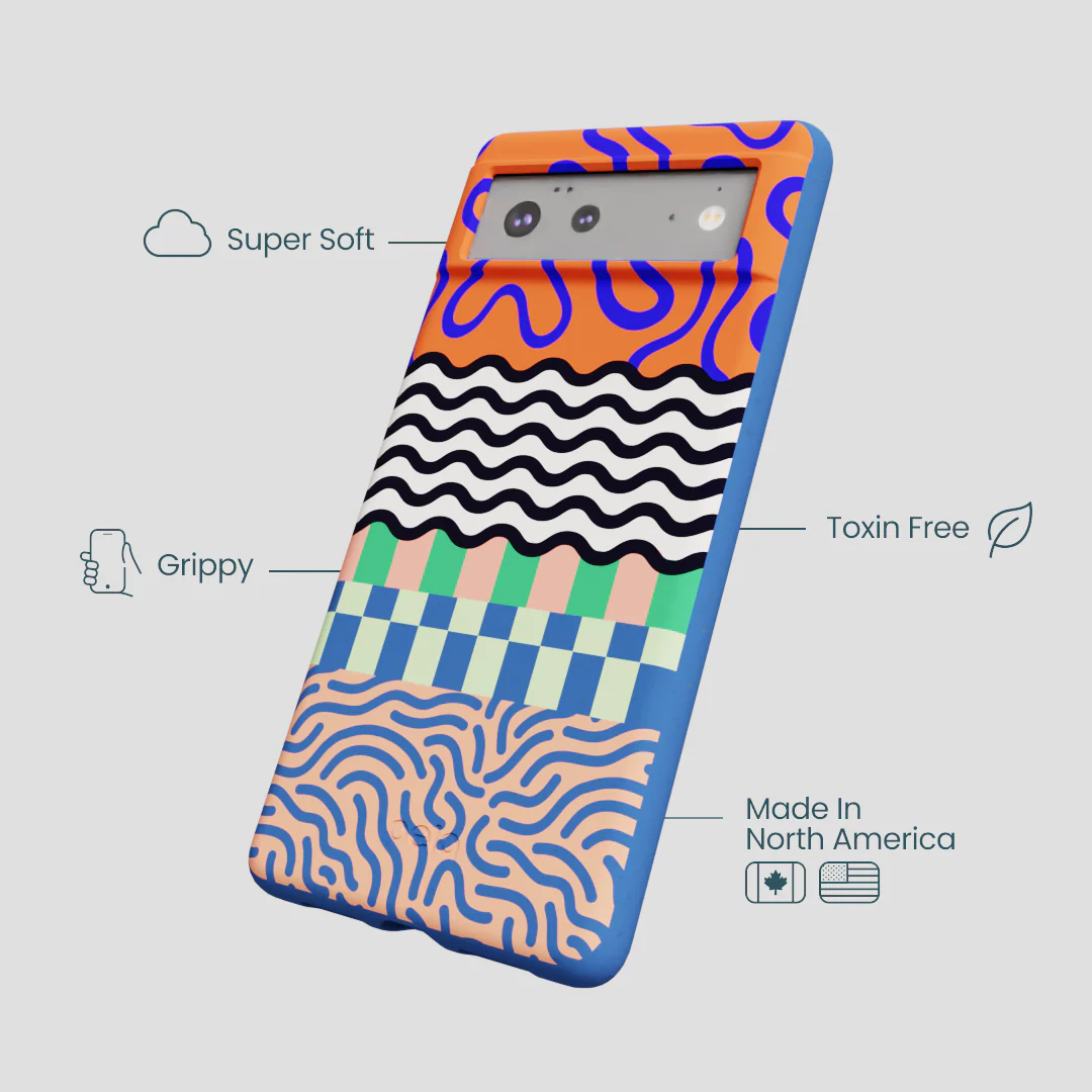 Electric Blue Tangerine Mix Google Pixel 6 Case - Image 4