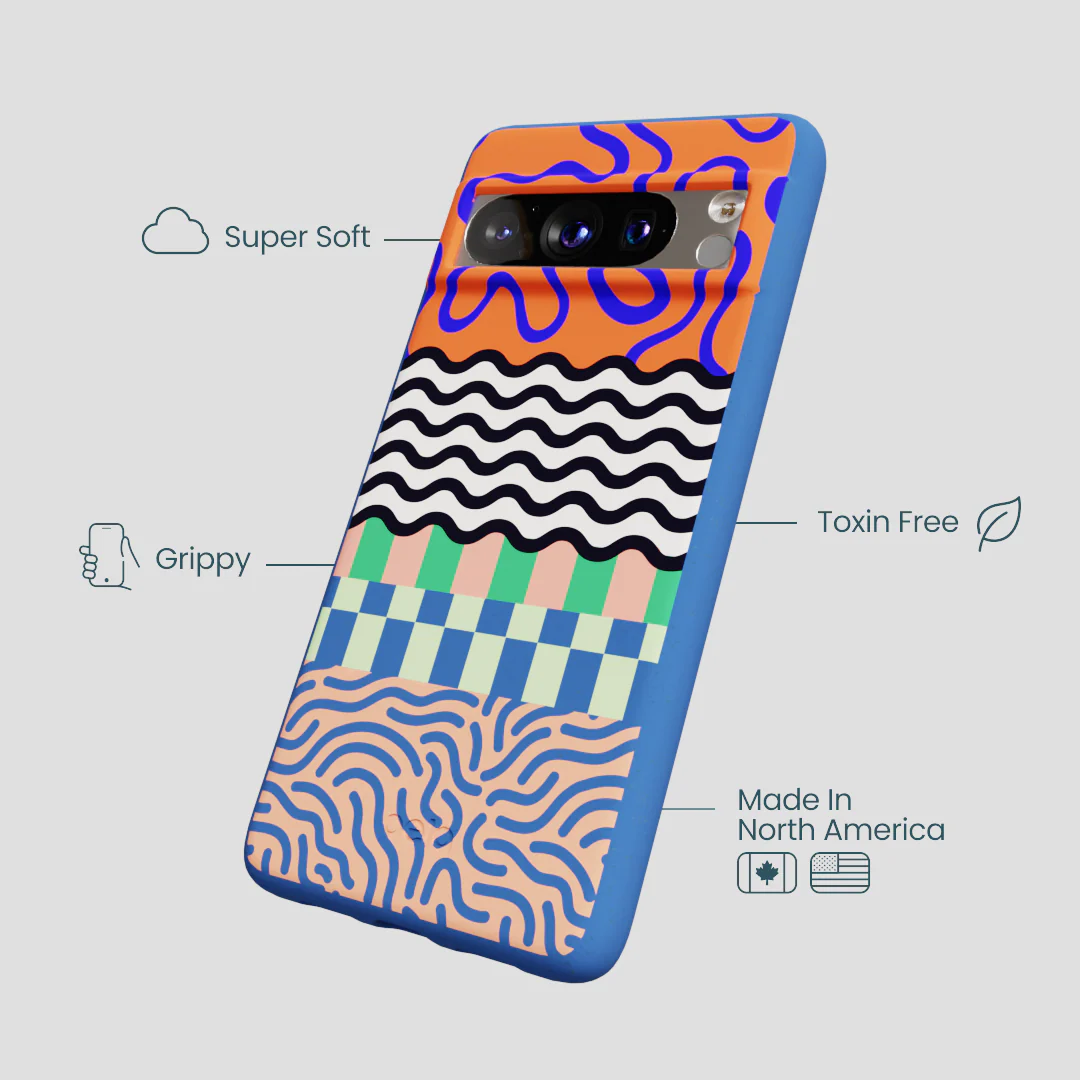 Electric Blue Tangerine Mix Google Pixel 8 Pro Case - Image 4