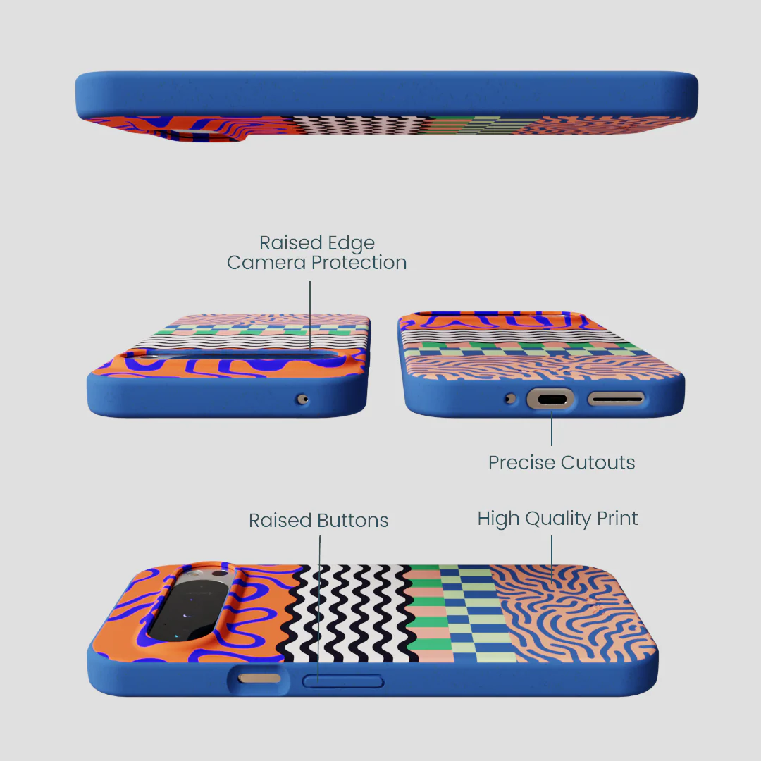Electric Blue Tangerine Mix Google Pixel 9 Pro XL Case - Image 3
