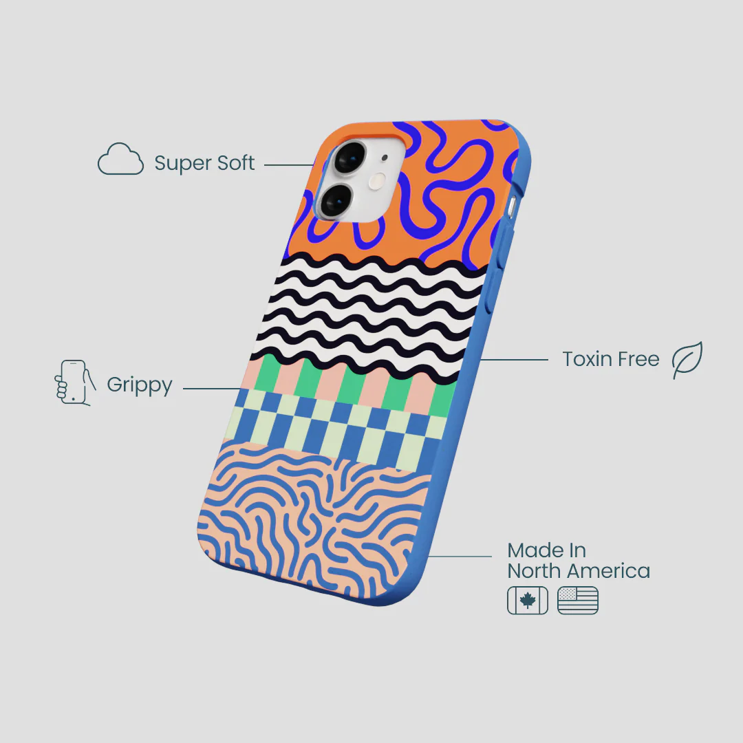 Electric Blue Tangerine Mix iPhone 12 Mini Case - Image 4